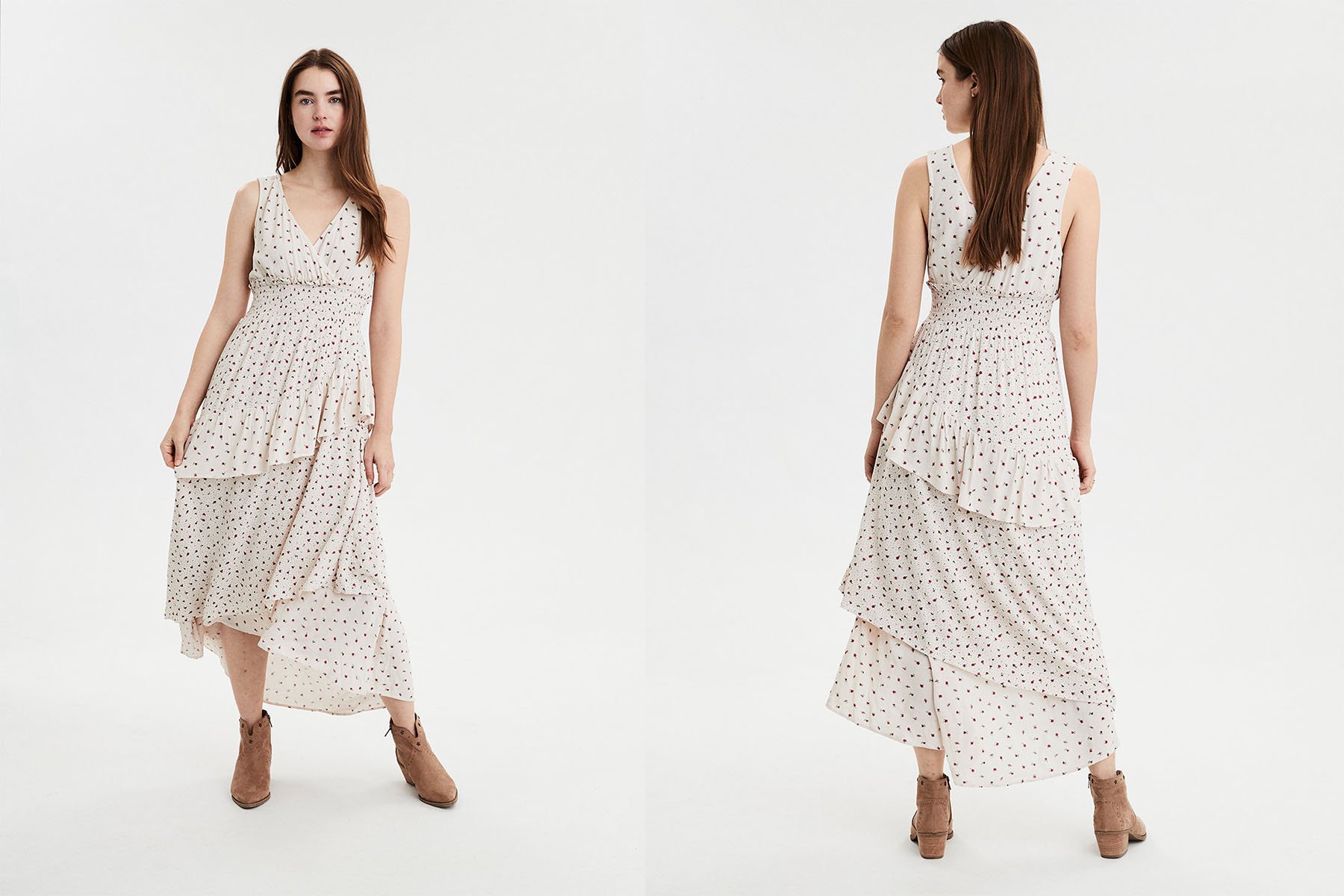 ae v-neck midi dress