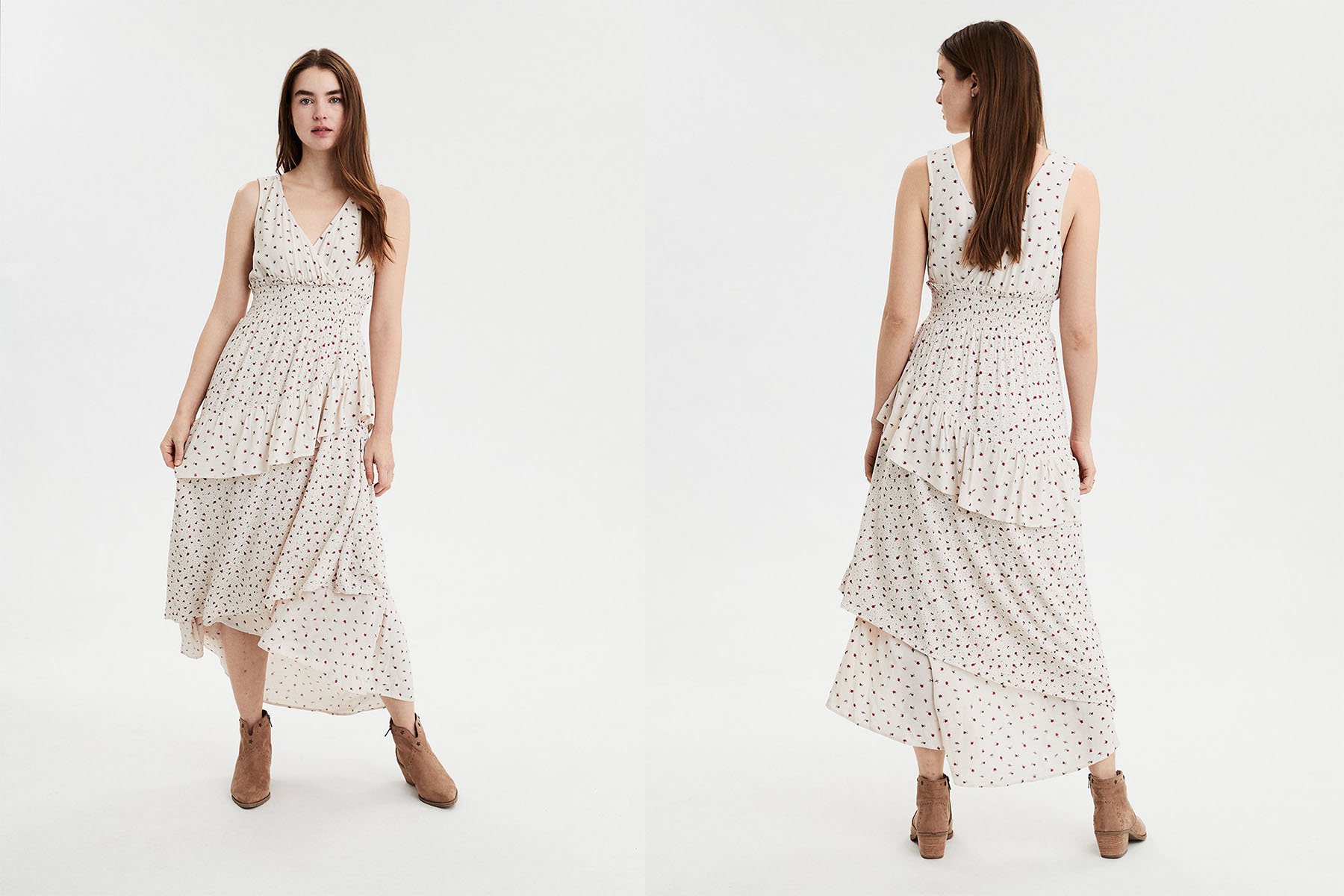 ae v-neck midi dress