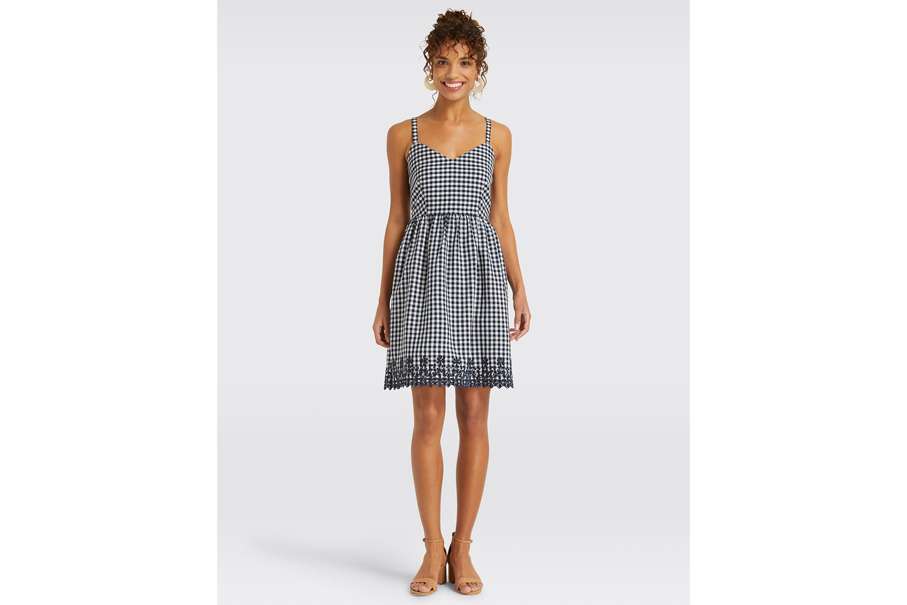 Draper James embroidered gingham dress